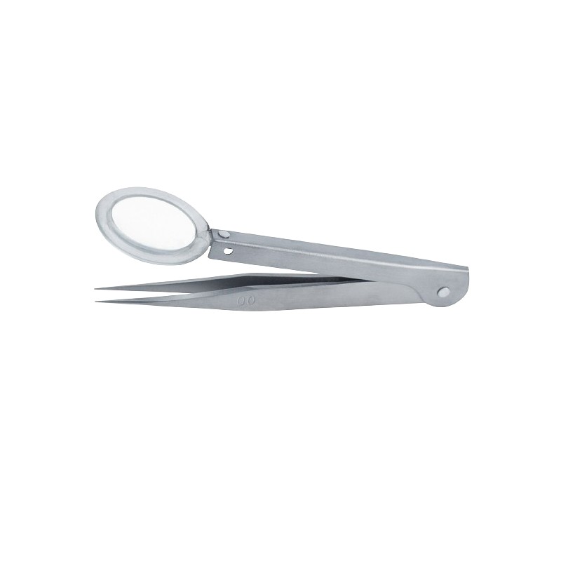 Pinza Con Lupa X3, 120 mm| Incogal