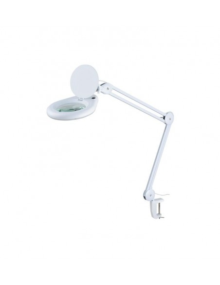 LAMPARA C/ LUPA 5 DIOPTRIAS CON PINZA PARA FIJACION 60 LEDS 14W