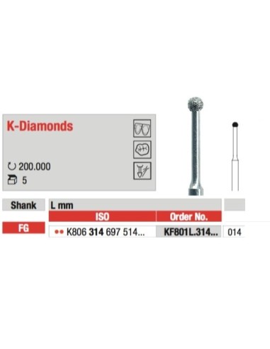 FRESA DIAMANTE TURBINA KF801L.314.014