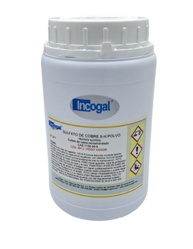 Sulfato de cobre 5-h polvo 1 kg| Incogal