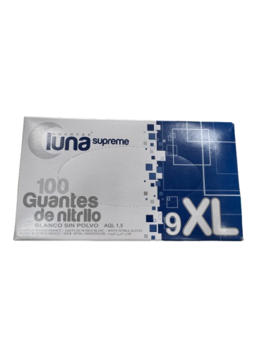 Guantes nitrilo blancos T9-10 supergrandes 100UDS| Incogal